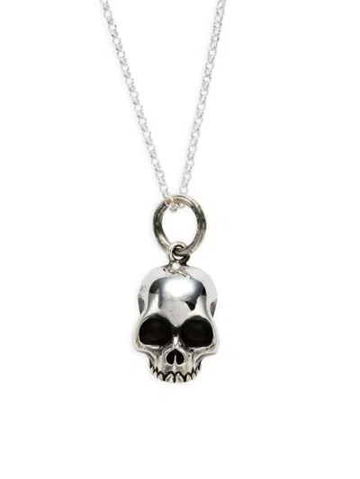 King Baby Studio Men's Sterling Silver Half Hamlet Skull Pendant Necklace