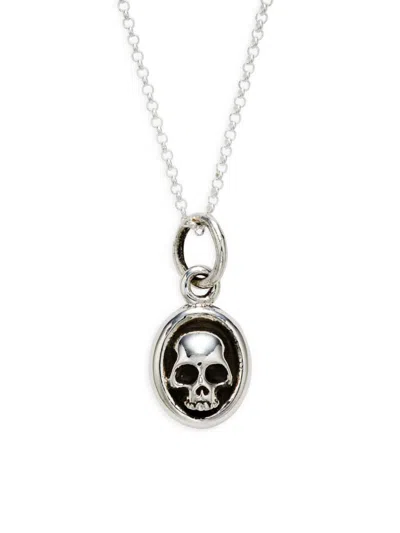 King Baby Studio Men's Sterling Silver Hamlet Skull Pendant Necklace In Metallic