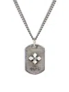 KING BABY STUDIO MEN'S STERLING SILVER MB CROSS DOG TAG PENDANT SMALL NECKLACE