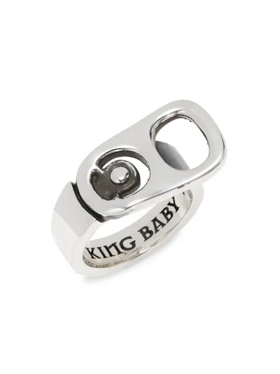 King Baby Studio Men's Sterling Silver Pop Top Ring