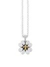 KING BABY STUDIO MEN'S TWO TONE STERLING SILVER FOUR LEAF CLOVER PENDANT NECKLACE