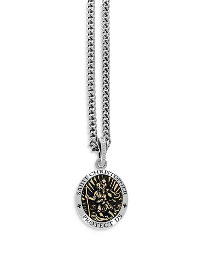 King Baby Studio Saint Christopher Pendant Necklace, 24 In Gold/silver