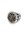 King Baby Studio Two Tone Saint Michael Ring In Gold/silver