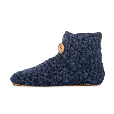 Kingdom Of Wow Extra Cozy Boot Wool Slippers For Men & Women In Midnight Blue