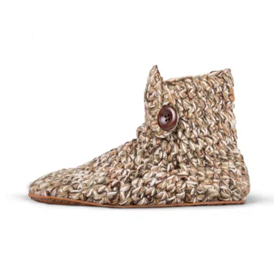 Kingdom Of Wow Handmade Barefoot Wool Slipper Booties For Men In Camo Green