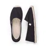 Kingdom Of Wow Handmade Vegan Classic Fit Black Espadrilles For Men In Black
