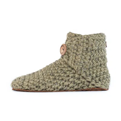 Kingdom Of Wow Men's Barefoot Bamboo Wool Bootie Slipper Socks In Winter Moss Green