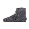 Kingdom Of Wow Men's Grey / Neutrals Extra Chunky Bamboo Wool Slippers In Charcoal Gray Unisex In Gray