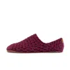 Kingdom Of Wow Men's Unisex Handmade Bamboo Wool Mulberry Red Slippers In Red