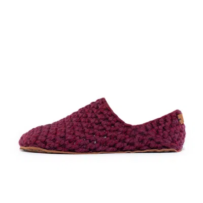 Kingdom Of Wow Men's Unisex Handmade Bamboo Wool Mulberry Red Slippers