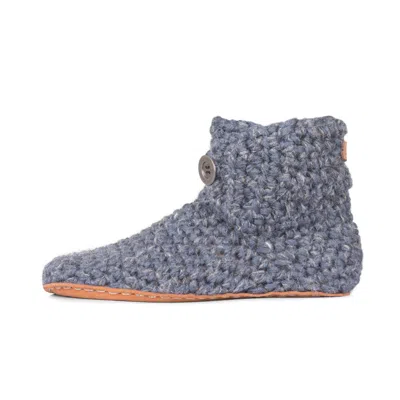 Kingdom Of Wow Men's Grey Handmade Barefoot House Booties In Charcoal Gray