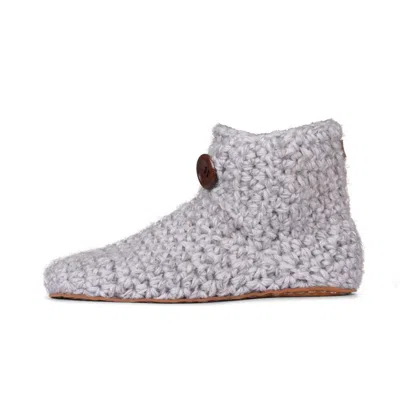 Kingdom Of Wow Women's Grey Barefoot Bamboo Wool House Booties In Soft Gray