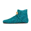 Kingdom Of Wow Women's Blue Handmade Barefoot Boot Slippers In Glacier Teal Unisex In Blue