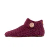 Kingdom Of Wow Women's Handmade Ankle Boot Slippers In Mulberry Red Unisex In Red