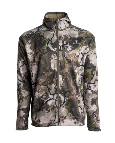 King's Camo Men's  Hunter Grid Fleece Full Zip Hoodie In Brown