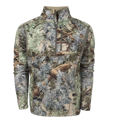 King's Camo Men's  Long Sleeve 1/4 Zip In Green