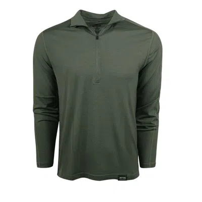 King's Camo Men's  Xkg Foundation 150 Merino Long Sleeve Mock Neck 1/2 Zip In Green
