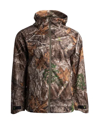 King's Camo Men's  Xkg Windstorm Hooded Rain Jacket In Brown