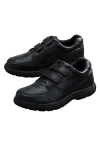 Kingsize Double Adjustable Strap Comfort Walking Shoe In Black