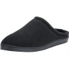 Kingsize Fleece Clog Slippers In Black