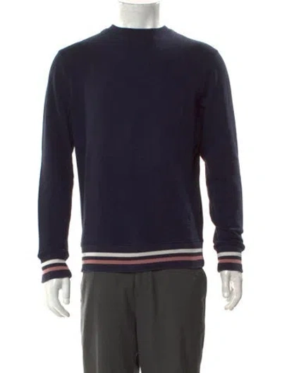 Pre-owned Kingsman Striped Crew Neck Sweatshirt In Blue