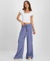 Kingston Grey Juniors' High-rise Wide-leg Pants In Peri
