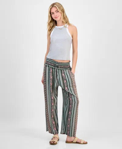 Kingston Grey Juniors' Printed Wide-leg Soft Pants