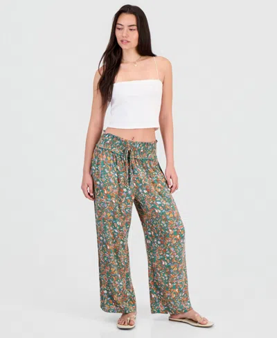 Kingston Grey Juniors' Printed Wide-leg Pants In Multi