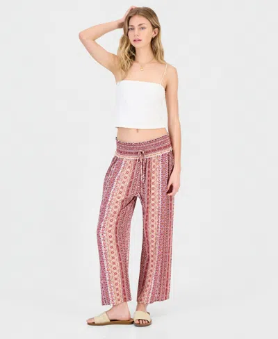 Kingston Grey Juniors' Printed Wide-leg Pants In Multi