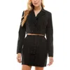 Kingston Grey Juniors Womens Window Pane Double Breasted Bolero In Black