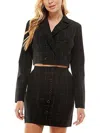 Kingston Grey Juniors Womens Window Pane Double Breasted Bolero In Multi
