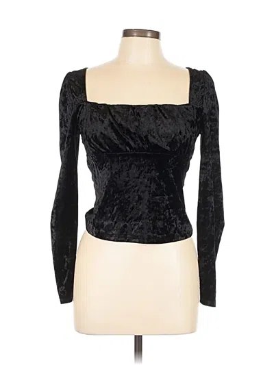 Pre-owned Kingston Grey Long Sleeve Top Black Sweetheart Neckline Tops