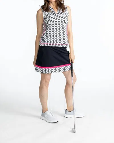 Kinona Bogey Round Sleeveless Golf Top In Spiral Floral In White