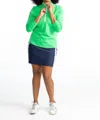 Kinona Keep It Covered Longsleeve Golf Top In Kelly Green In Multi