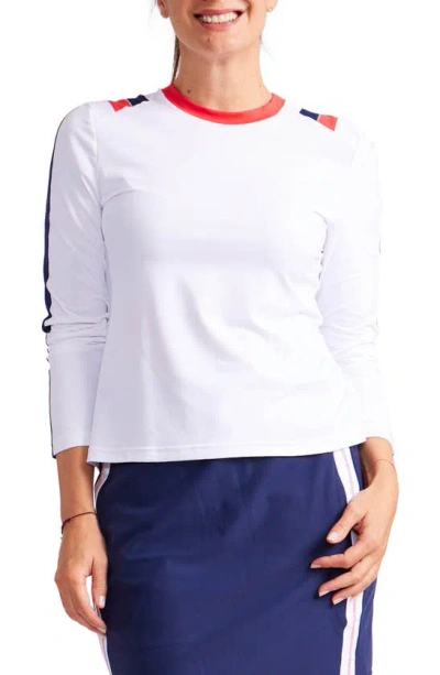 Kinona Morning Dew Long Sleeve Golf T-shirt In White