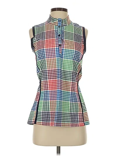 Pre-owned Kinona Sleeveless Button Down Shirt In Blue
