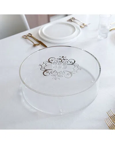 Kinor Lucite Filigree Matzah Box In Transparent
