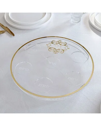 Kinor Lucite Filigree Seder Plate In Gold