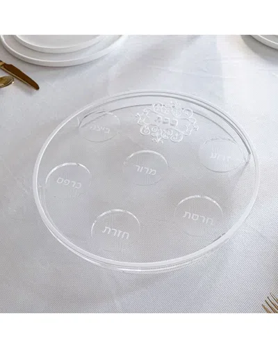 Kinor Lucite Filigree Seder Plate In Transparent