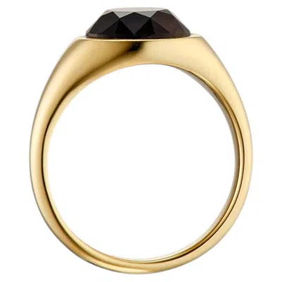 Pre-owned Kinraden Kindred Signet Ring In 18k Gold With Mpingo Blackwood In Multi