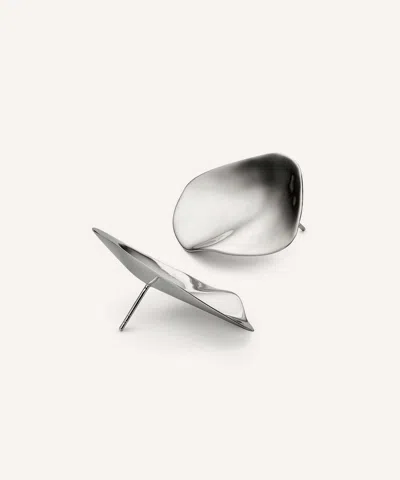 Kinraden Mens Sterling Silver Lumen Large Stud Earrings In Metallic
