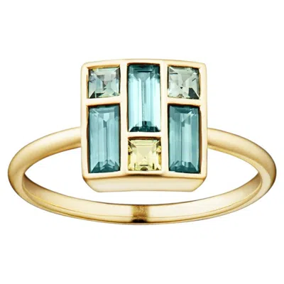 Pre-owned Kinraden Nina Ring In 18k Gold With Queensland Sapphires, Size 7 / 54 In Multi