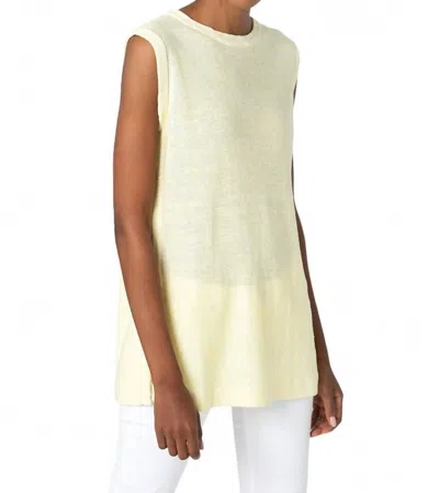 Kinross Boatneck Tank Top In Lemon Twist In Multi