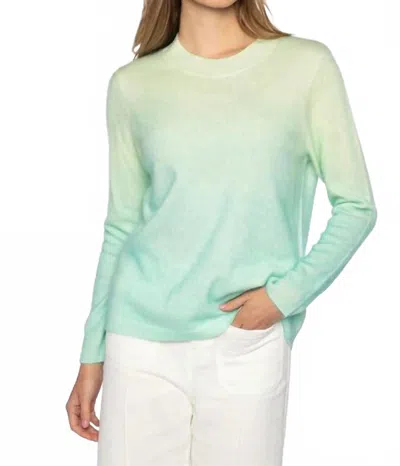 Kinross Brushed Colorblock Crew Top In Seaglass Multi In Green