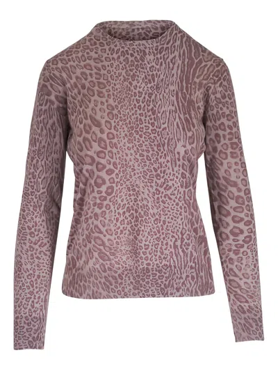Kinross Cashmere Animal-print Top In Multi