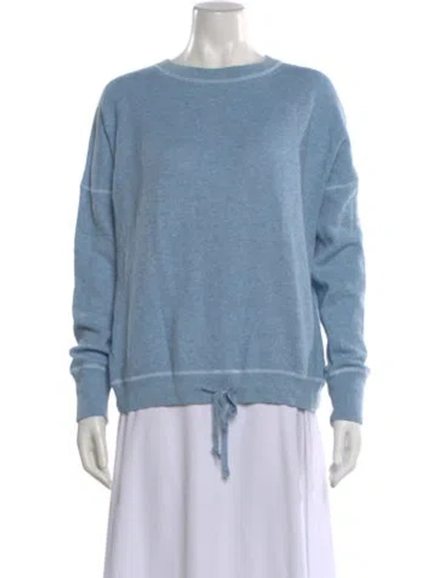 Pre-owned Kinross Cashmere Bateau Neckline Sweater In Blue