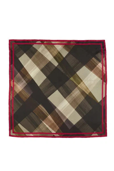 Kinross Cashmere Bias Plaid Print Scarf In Black