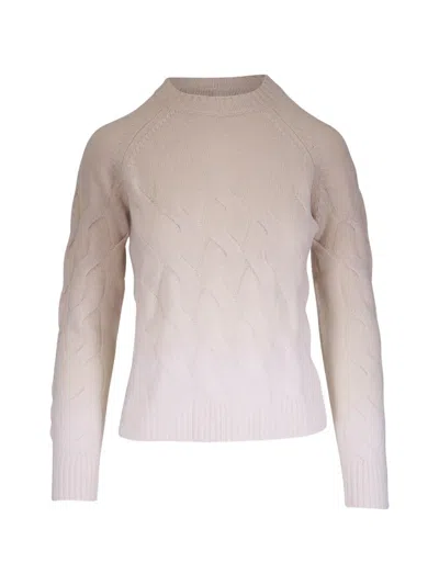 Kinross Cashmere Cable-knit Gradient Sweater In Neutral