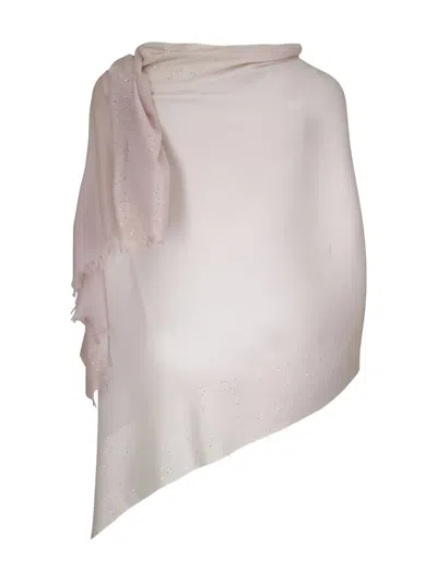 Kinross Cashmere Cameo Ombre Fringed Embellished Scarf In Brown