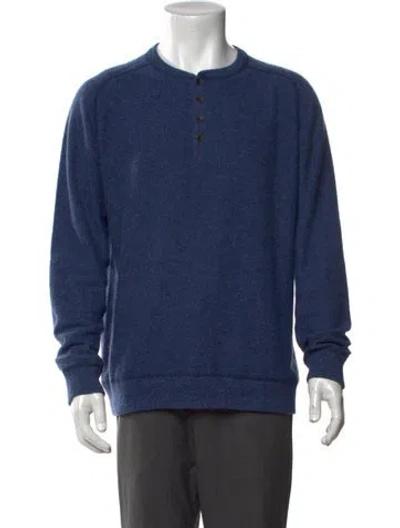 Pre-owned Kinross Cashmere Cashmere Crew Neck Pullover In Blue